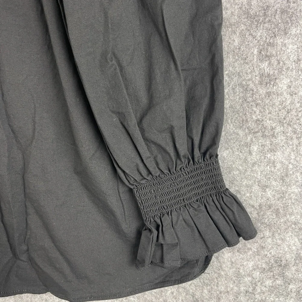 Pomander Place Tuckernuck Easton Swing Top Women Medium Black Poplin Ruffle
